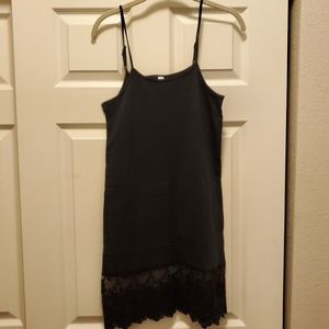 Winter lennon Black tank tunic under top with lace